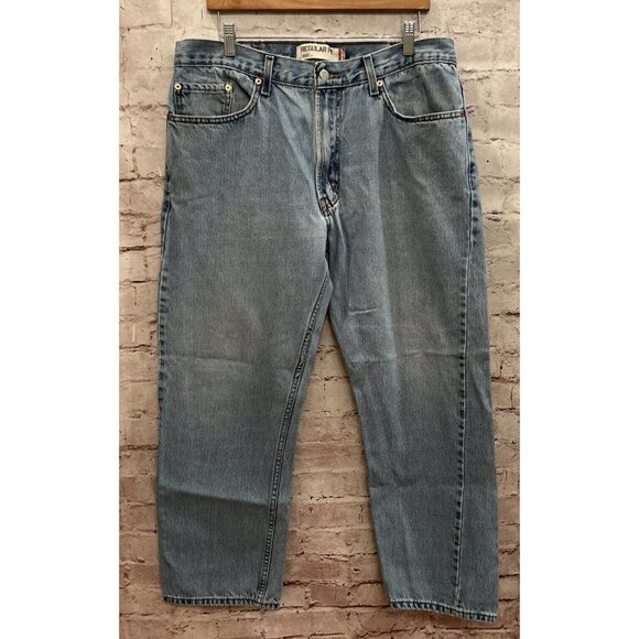 Vintage Levis 505 Regular Fit Straight Leg Medium Wash Denim Jeans 38 x 30 READ - Picture 3 of 4